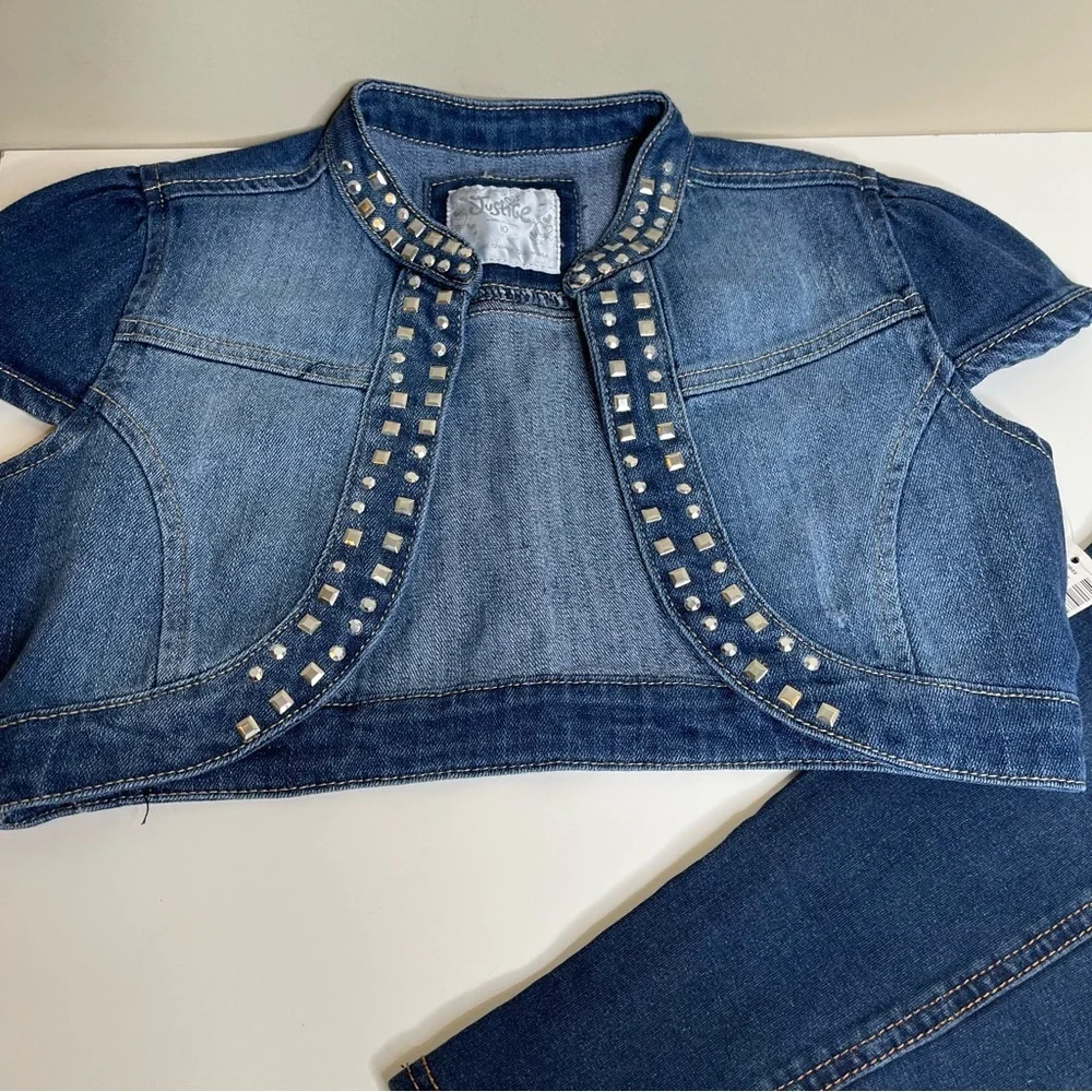 Justice girl bundle.  Jeans and vest